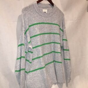 Aerie Striped Gray And Green Sweater | Size XS